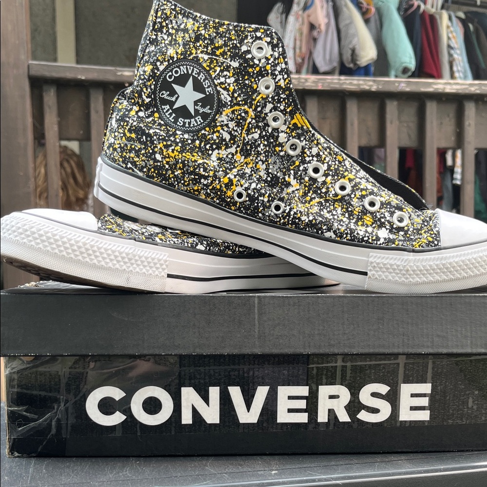 Converse Black and Yellow High-Tops